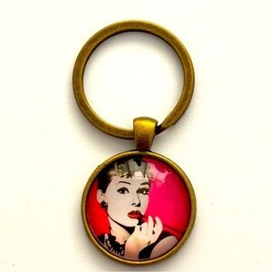Audrey Hepburn Keychain, Handmade, NWT